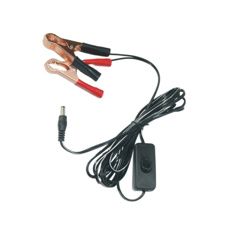 WU Double Crocodiles Clip to 5 5x2 1mm Male Plugs Connector Power Cable 118 11inch