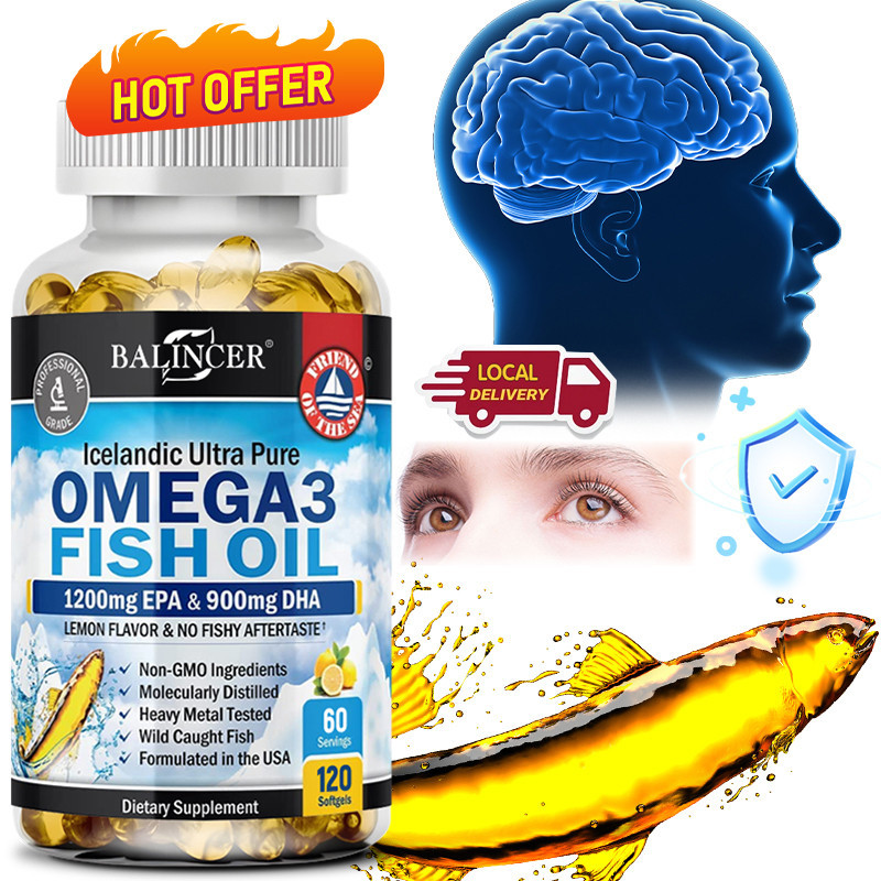 Balincer Omega-3 อาหารเสริมน้ํามันปลา เพื่อสุขภาพหัวใจ สุขภาพโครงกระดูก ระบบภูมิคุ้มกัน และสุขภาพ - พร้อม DHA และ EPA