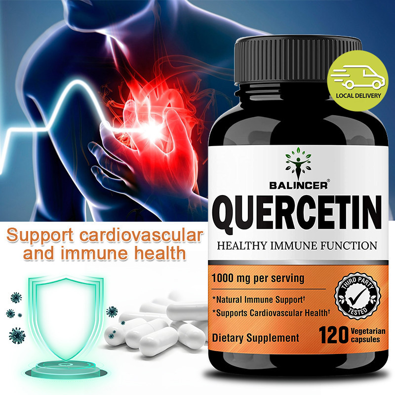 Balincer Quercetin แคปซูลมังสวิรัติ 120 แคปซูล สนับสนุนสุขภาพภูมิคุ้มกัน ระบบทางเดินหายใจ และสุขภาพหัวใจ
