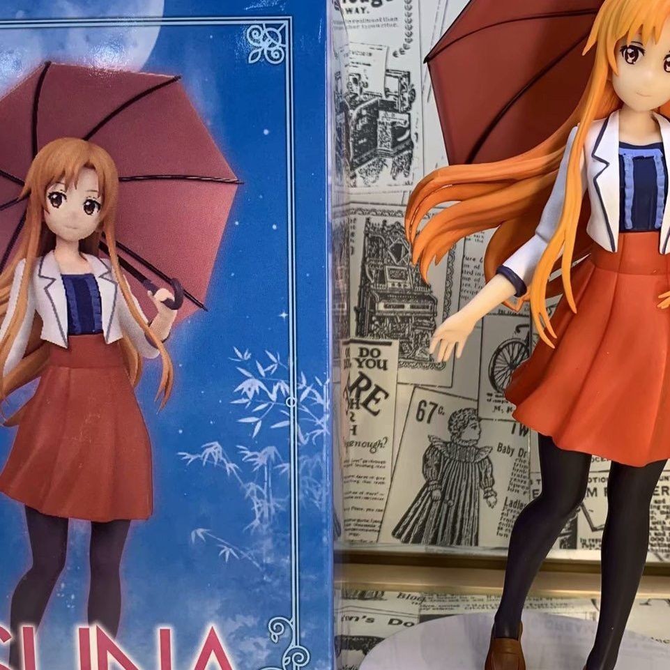 Sword Art Online Asuna Umbrella Casual Clothes Asuna Yuuki Asuna Boxed Figure Model