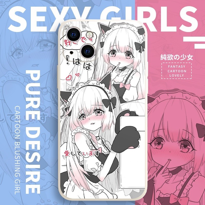Cute and creative anime girl เคสไอโฟน iPhone 14 15 13 12 11 pro max case iPhone Se 2020 7 8 Plus เคส iPhone X Xr Xs Max