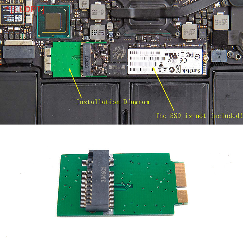 [LLDPT] ใหม่ บอร์ดอะแดปเตอร์ M.2 NGFF SSD Card 12 + 6 Pin สําหรับ MacBook Air 2010 2011 A1370 A136