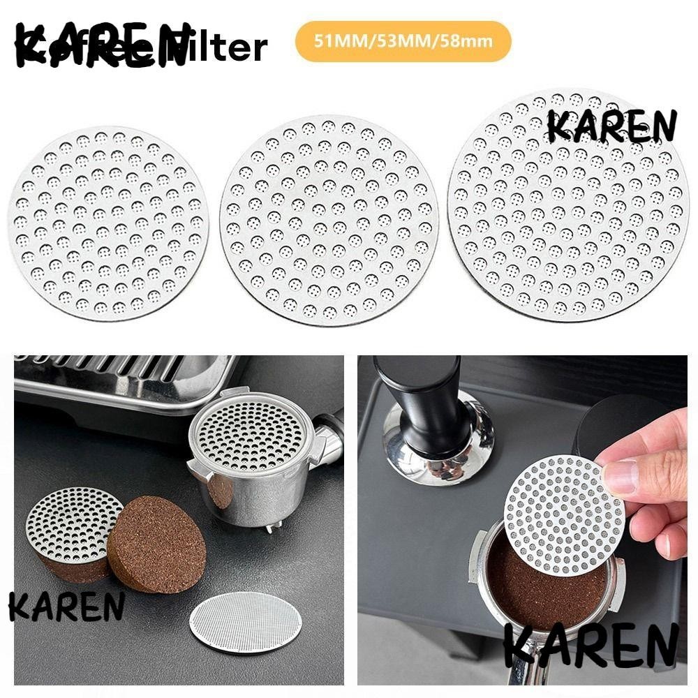 Karen ตาข่ายกรองกาแฟ ทนความร้อน หน้าจอ 51 53 58 มม. อุปกรณ์เสริม สําหรับทํากาแฟเอสเปรสโซ่ บาริสต้า 1 ชิ้น