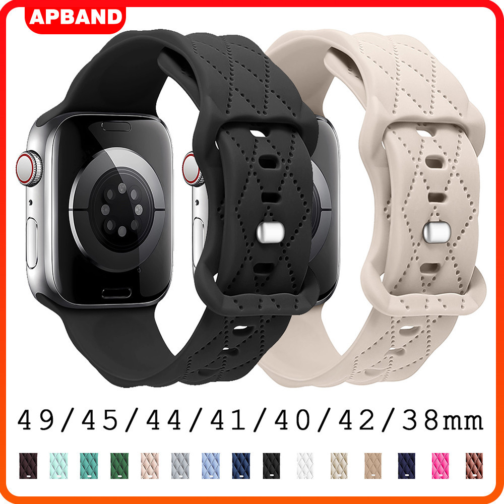 สายซิลิโคนสำหรับ for Iwatch Ultra/SE 3 2 / Ultra 49mm 46mm 45mm 41 44 40 42 38 for Apple Watch Series 11 10 9 8 7 6 5