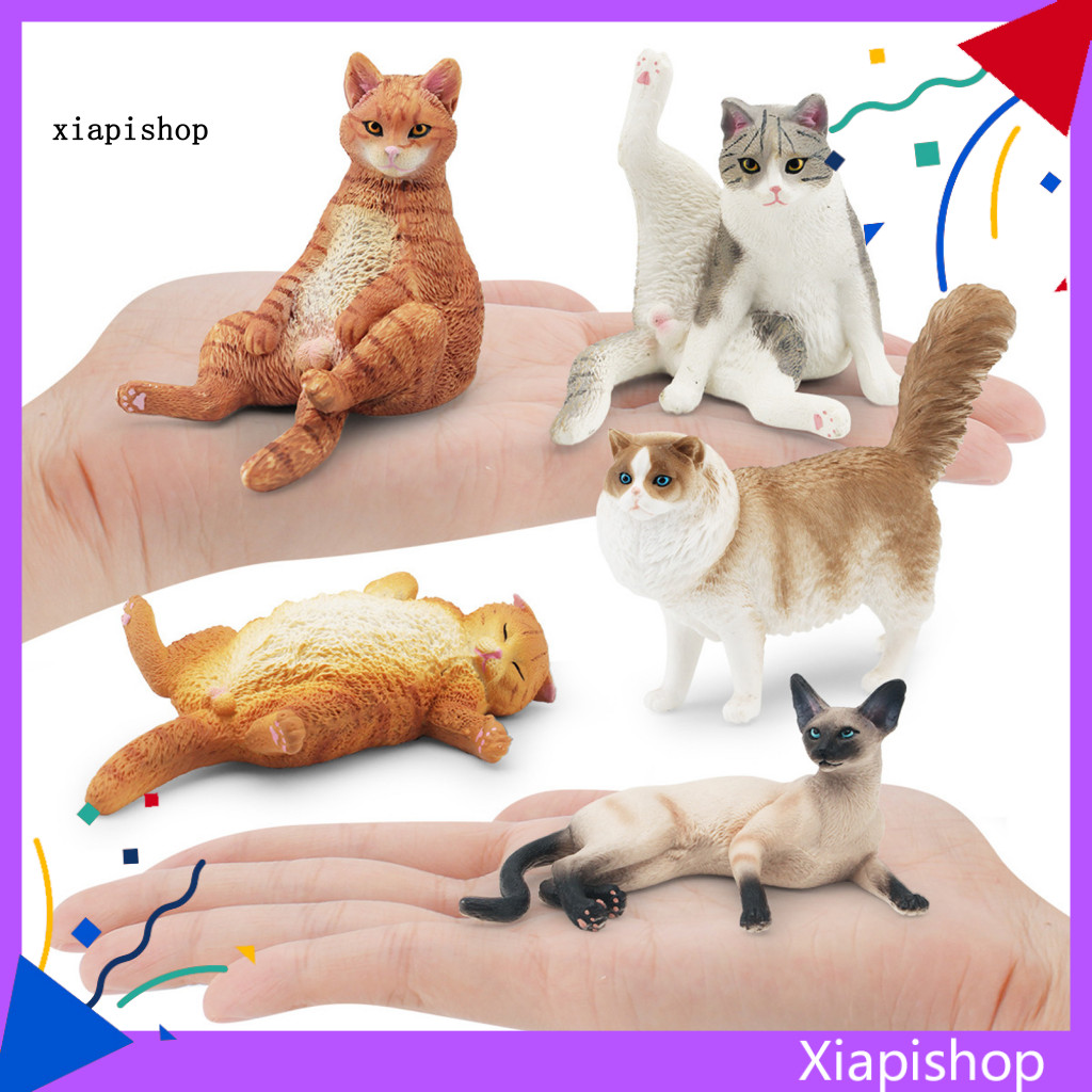Xps โมเดลฟิกเกอร์ รูปแมวจิ๋ว เสมือนจริง สําหรับตกแต่งบ้าน และรถยนต์