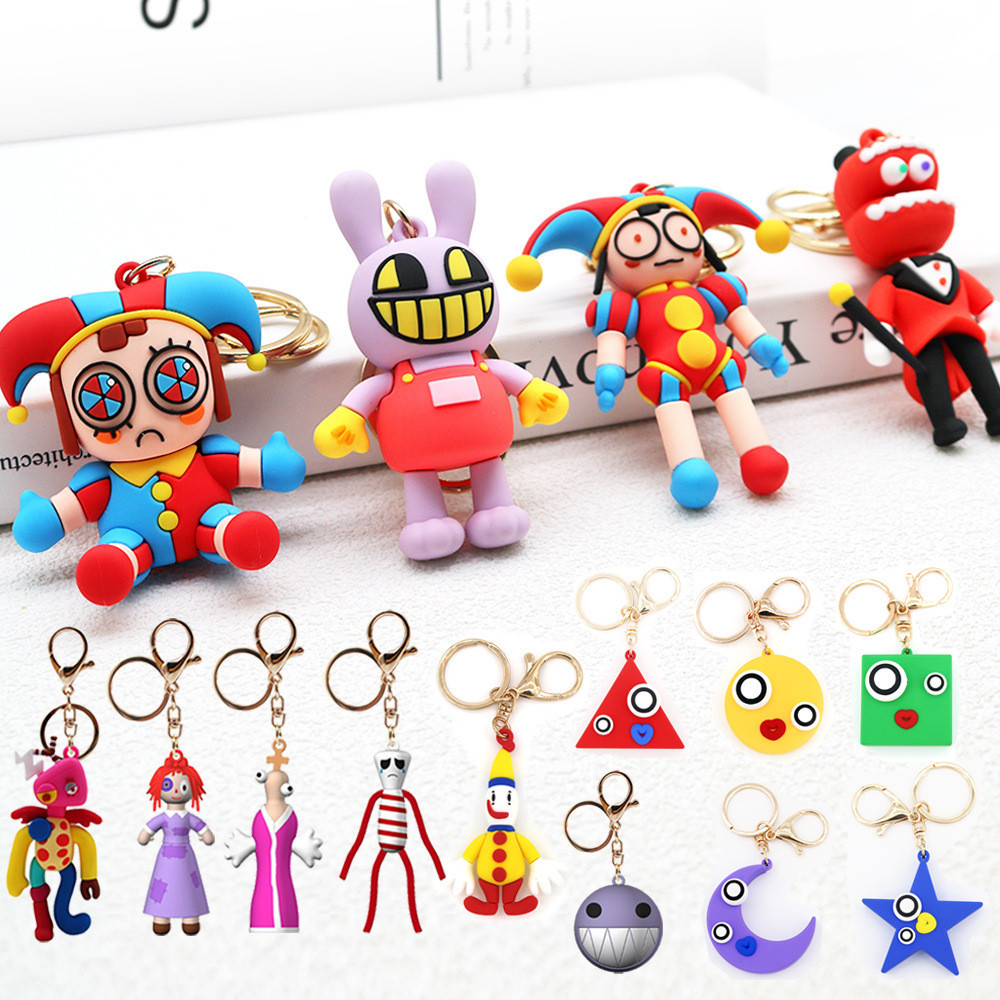 THE AMAZING DIGITAL CIRCUS DIGITAL CIRCUS พวงกุญแจตัวตลกกระต่ายจี้ตุ๊กตาพวงกุญแจพวงกุญแจพวงกุญแจ