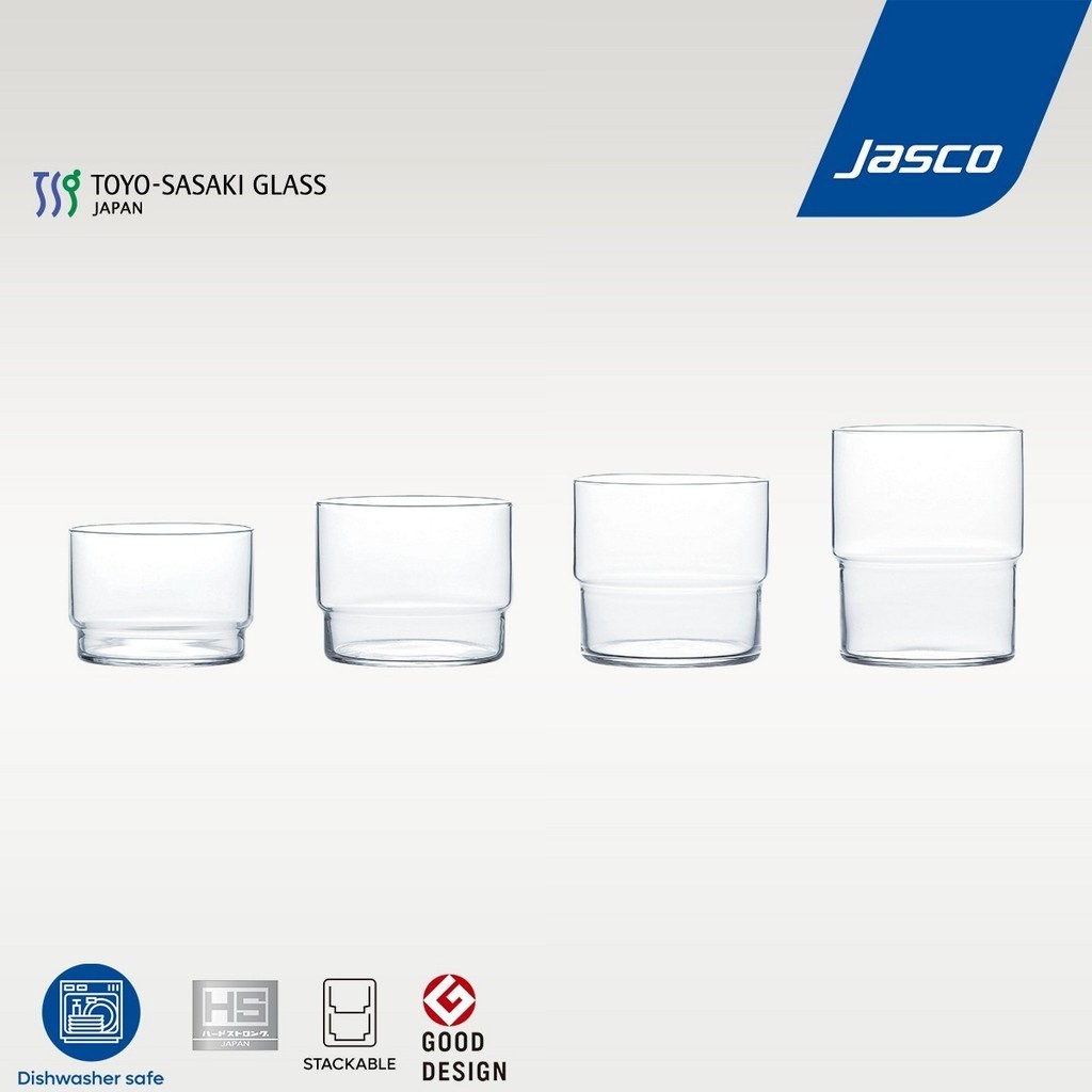 Toyo-Sasaki แก้วน้ำ แบบบาง วางซ้อนได้ Tumblers, FINO Stackable Hard Strong
