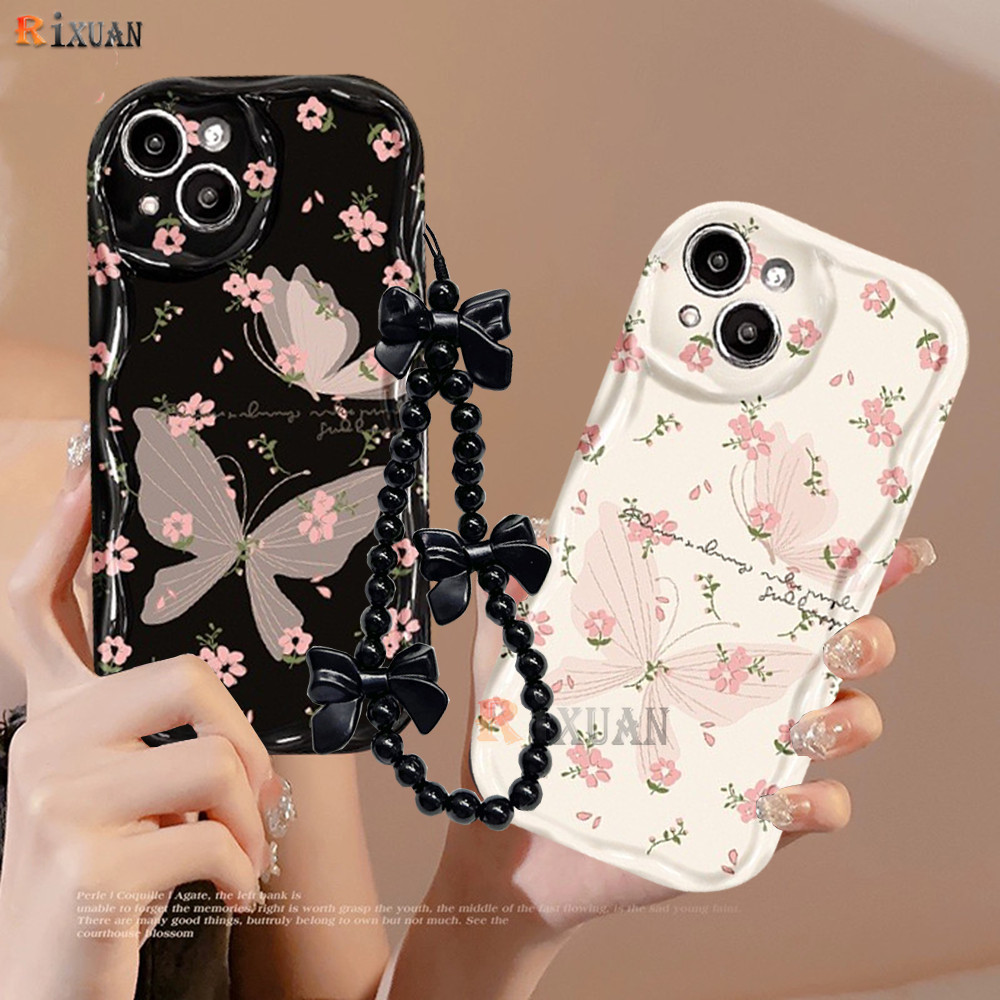 สําหรับRealmeหมายเหตุ50 C51 C55 C53 C35 C30s C67 Realme11 10 9i 6i 5 C31 C11 2021 7i C21Y C33 C12 C17 C30 C2 50iดอกไม้สีชมพูสร้อยข้อมือคริสตัลแฟนตาซีRIXUAN
