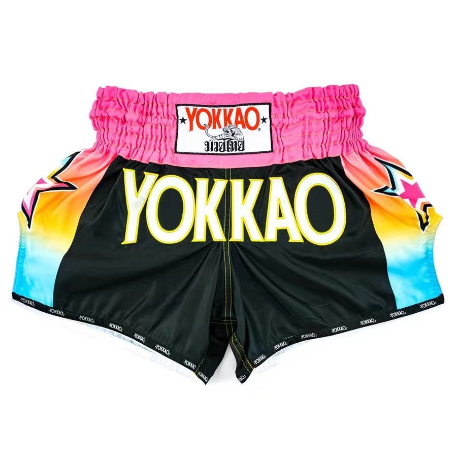 Yokkao Muay กางเกงกีฬาขาสั้น ผ้ายืด แบบแห้งเร็ว ทนทาน สําหรับผู้ชาย และผู้หญิง ใส่เล่นกีฬา ยกขา ชกมวย