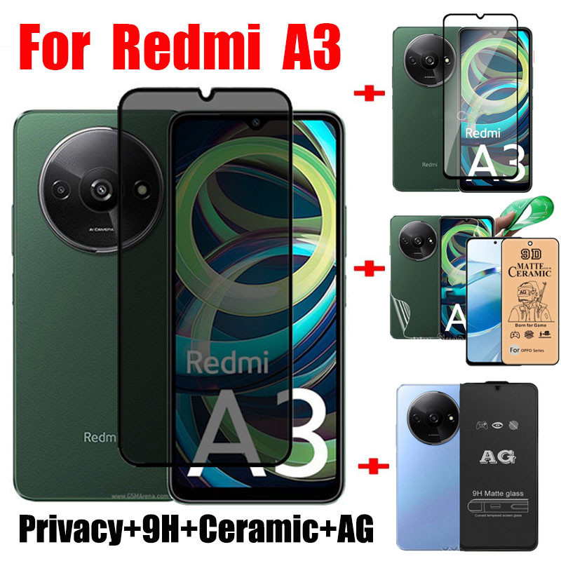 ฟิล์มกระจก ฟิล์มกันเสือก Redmi A3 ฟิล์มกระจกนิรภัย ป้องกันการแอบมอง เต็มจอ XIAOMI Redmi A1 A2 A3 13C 12C 10C 9 9A 9C 9T