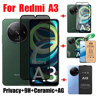 ฟิล์มกระจก ฟิล์มกันเสือก Redmi A3 ฟิล์มกระจกนิรภัย ป้องกันการแอบมอง เต็มจอ XIAOMI Redmi A1 A2 A3 13C 12C 10C 9 9A 9C 9T