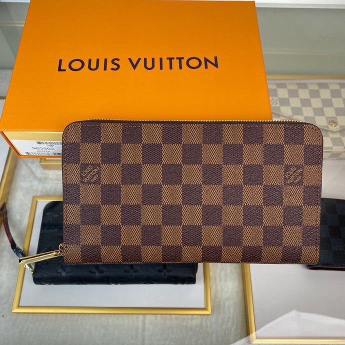 ♞,♘,♙Louis Vuitton N63502 Zippy Organizer กระเป๋าสตางค์ใบยาวมีซิป