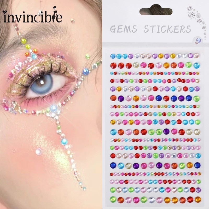สติกเกอร์เพชรคริสตัล พลอยเทียม มีกาวในตัว สําหรับตกแต่งเล็บ DIY