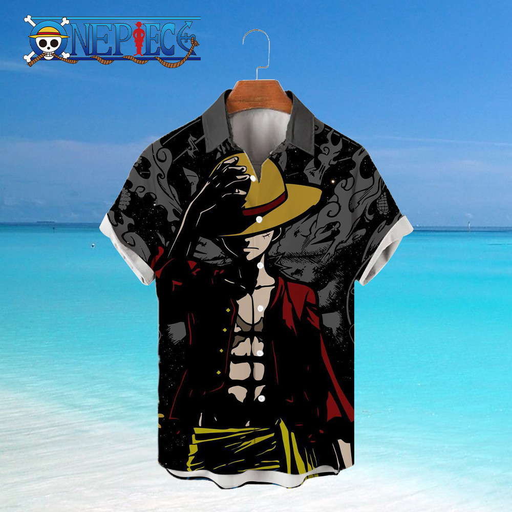 เสื้อยืดแขนสั้น พิมพ์ลายการ์ตูน Monkey D Luffy เหมาะกับเดินชายหาด แฟชั่นฤดูร้อน สําหรับผู้ชาย