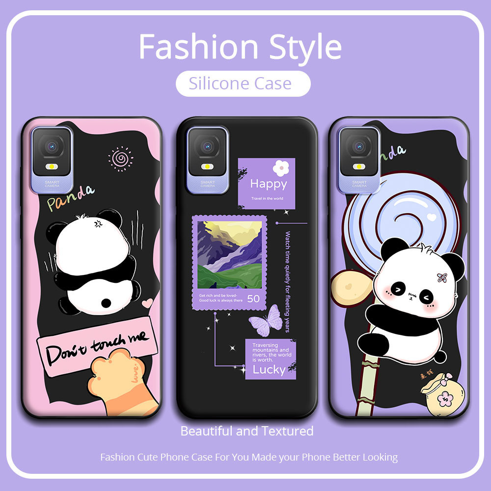 เคสโทรศัพท์มือถือ ซิลิโคนนิ่ม กันกระแทก ลายการ์ตูนแพนด้าน่ารัก สําหรับ TCL 403 405 406 408 T506D TCL 306 305