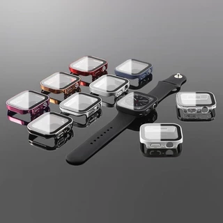 ฝาครอบกระจกนิรภัย 2 in 1 สำหรับ Apple Watch Ultra/SE 3 2 49mm IWatch 40mm 41 44mm 45 46mm Series 11 10 9 8 7 6 5 4 3