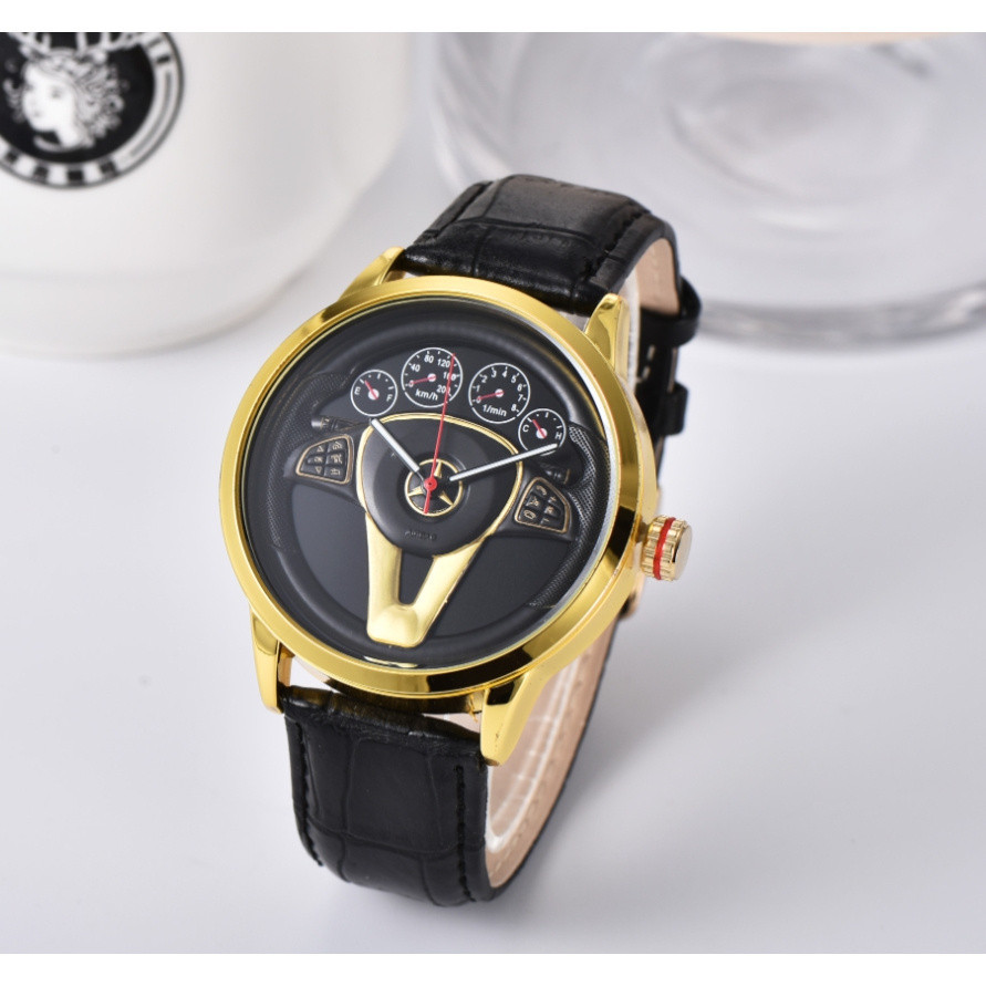Mercedes-benz นาฬิกาข้อมือควอตซ์แฟชั่น สายหนัง หน้าปัดสเตนเลส 3d สําหรับบุรุษ