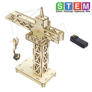 T-M217 ชุดประกอบไม้ ทาวเวอร์เครน รีโมท Tower Crane Remote Wooden Kit STEM Education ของเล่นเสริมทักษะ เสริมพัฒนาการ ช...