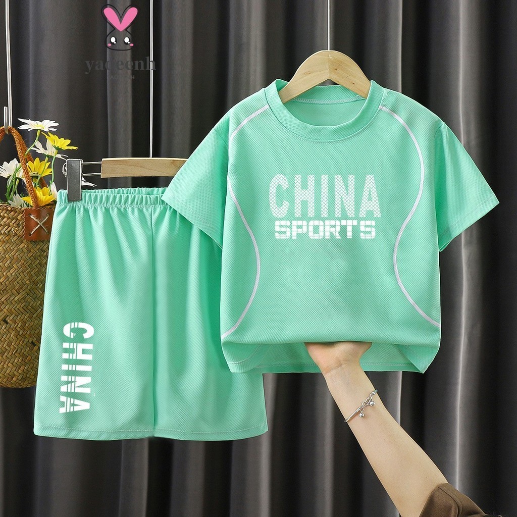 【YAOEENH】ชุดกีฬา เสื้อกีฬาบาสเก็ตบอลแขนสั้น กางเกงขาสั้น ทรงหลวม พิมพ์ลายตัวอักษร ขนาดใหญ่ 90-160 เซนติเมตร แฟชั่นฤดูร้อน สําหรับเด็ก พร้อมส่ง