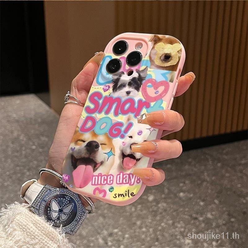 Jm เคสโทรศัพท์มือถือนิ่ม ลายสุนัขแฮปปี้ สําหรับ iPhone15 14promax 13 12 11 7 8plus 0YT8