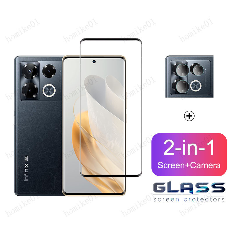 2-in-1 ฟิล์ม Infinix Note 40 Pro Plus 5G ฟิล์มกระจก HD ฟิมล์กระจก Infinix Note 12 G96 40 Pro 5G 4G Hot 40 Pro 30 20 12 11 10 9 Play 40i 30i 20i 20s Smart 8 7 6 Plus 5G 4G 9H เลนส์กล้อง