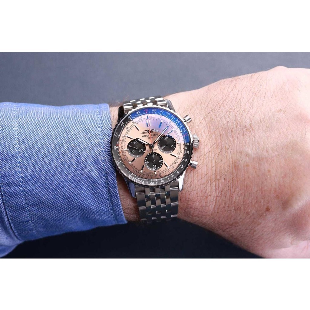 Breitling Aviation Chronograph B01 นาฬิกาข้อมือ สายสแตนเลส 43 มม. สําหรับผู้ชาย0138241K1a1
