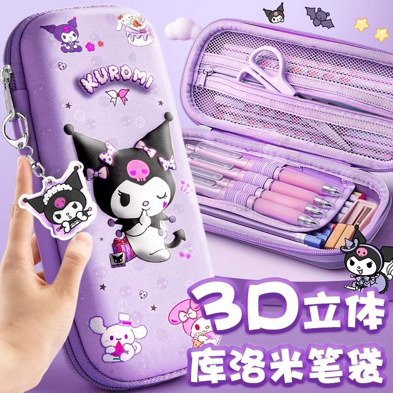 กระเป๋าดินสอ ลาย Kuromi Melody ยอดนิยม เหมาะกับนักเรียนประถม สําหรับเด็กผู้หญิง 2024