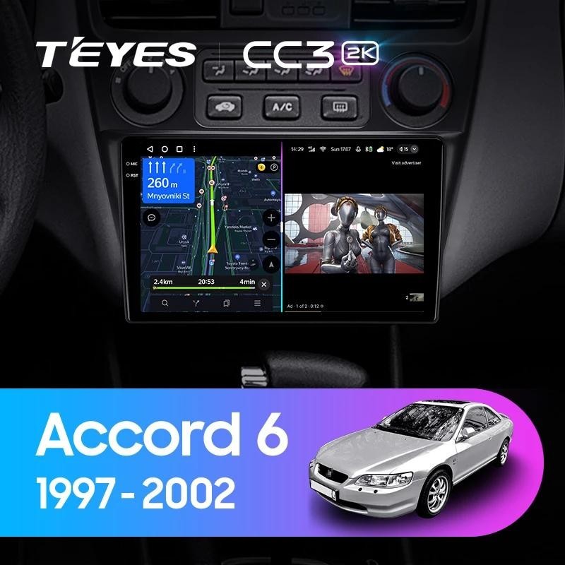 Teyes เครื่องเล่นมัลติมีเดีย วิทยุ CC3L CC3 2K สําหรับ Honda Accord 6 1997-2002 GPS Android 10 No 2din 2 din dvd