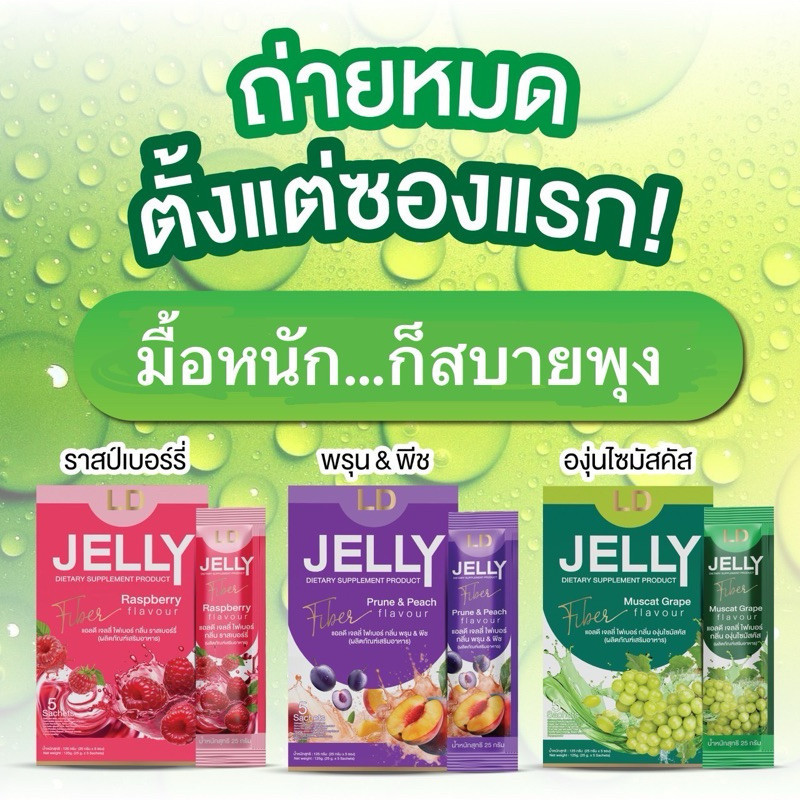 เจลลี่ ไฟเบอร์ ดีท็อกซ์ แอลดี Detox Jelly LD ชำระล้างลำไส้ ขับถ่ายง่าย ไม่ปวดบิด เจลลี่แม่ตั๊ก