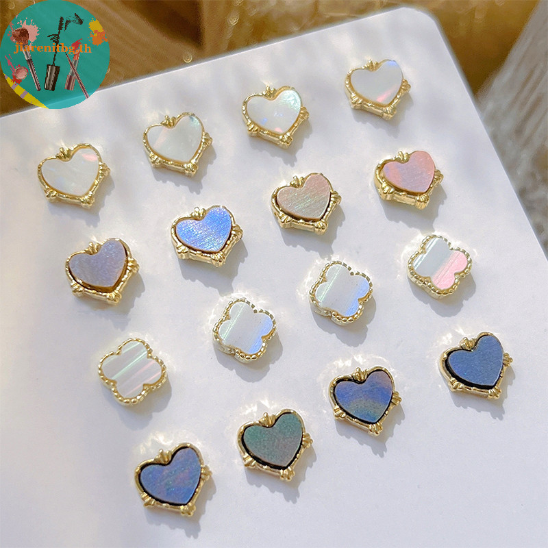 Renbg ดอกโคลเวอร์สี่แฉก สําหรับตกแต่งเล็บ DIY 5 ชิ้น