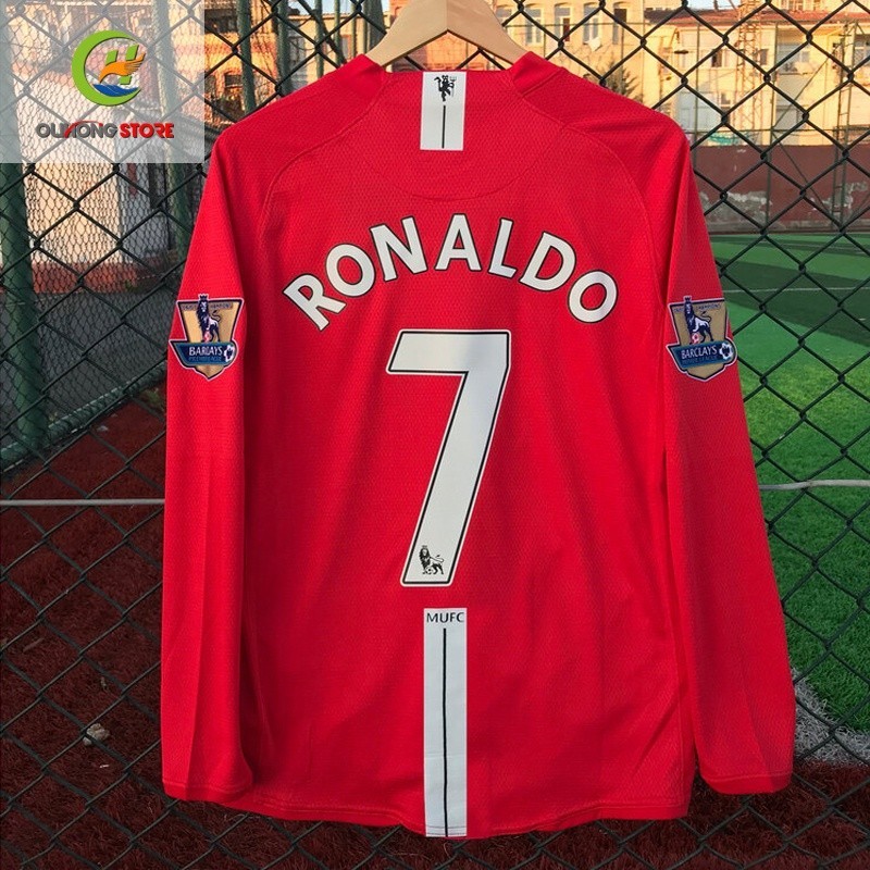 07/08 Mu retro ML เสื้อแขนยาว บ้าน 2007/2008 Ronaldo 7