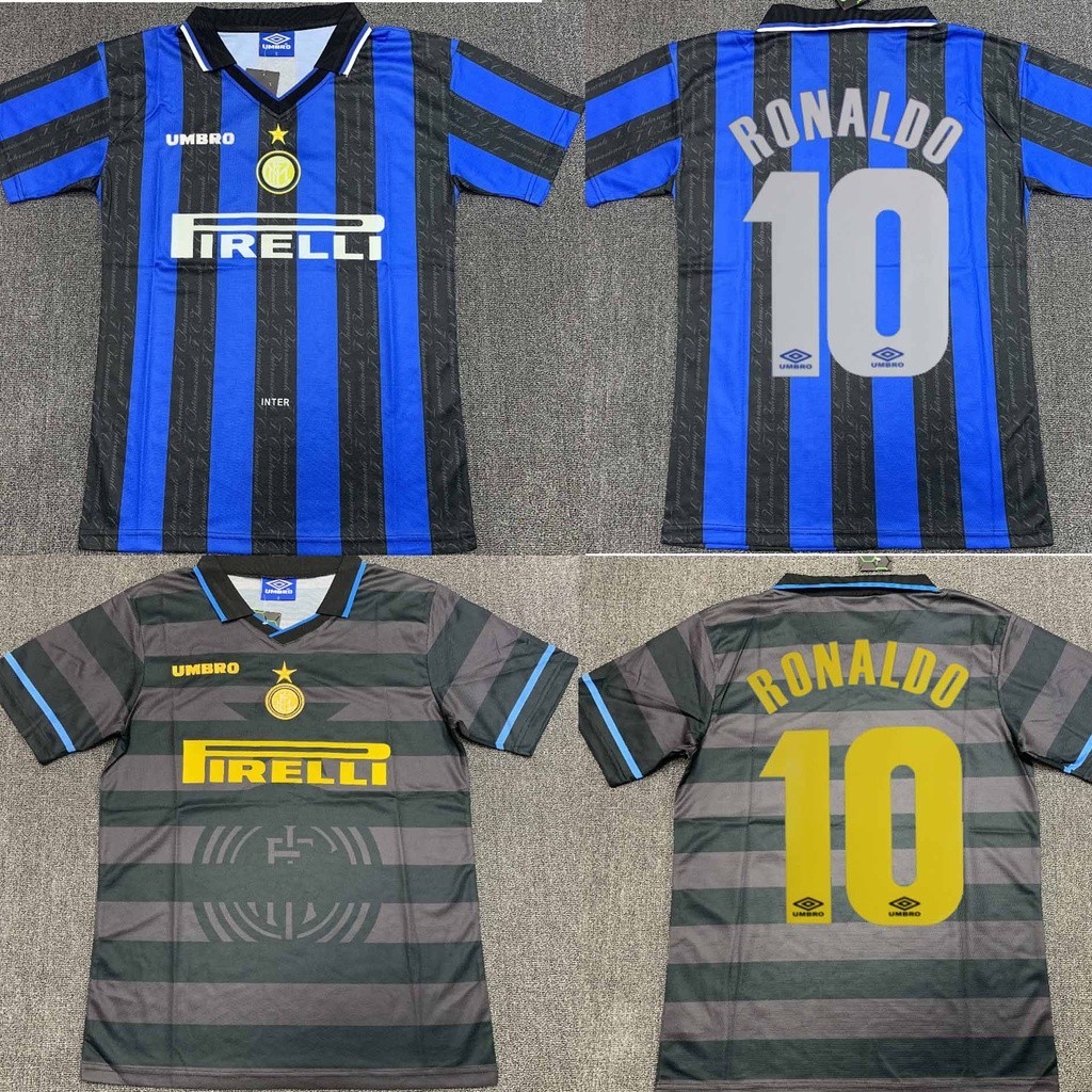 เสื้อฟุตบอล retro issue 1997-98 ทีม inter milan พร้อมรอนัลดินโญ