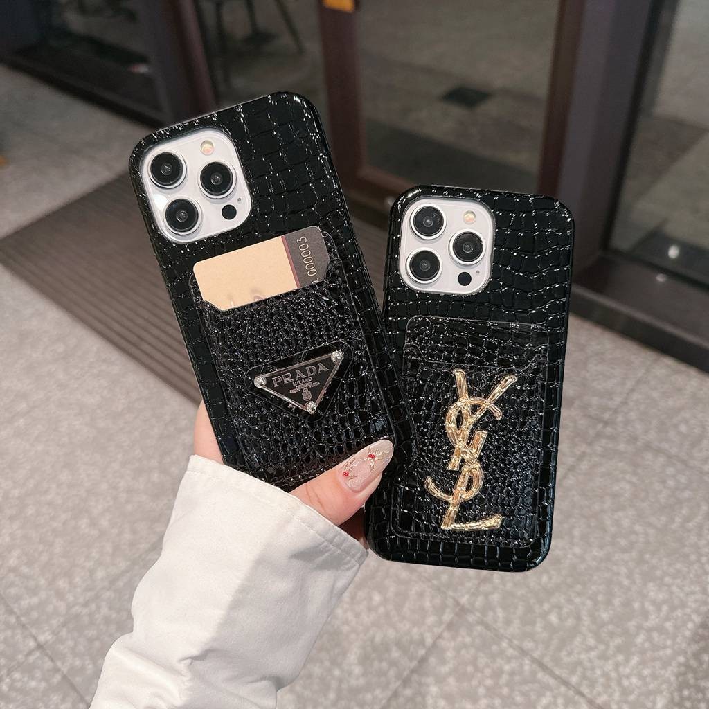 เคสโทรศัพท์มือถือหนัง พร้อมช่องใส่บัตร สีดํา หรูหรา สําหรับ iPhone 15 Pro Max 11 12 13 14 Pro Max 15 Plus