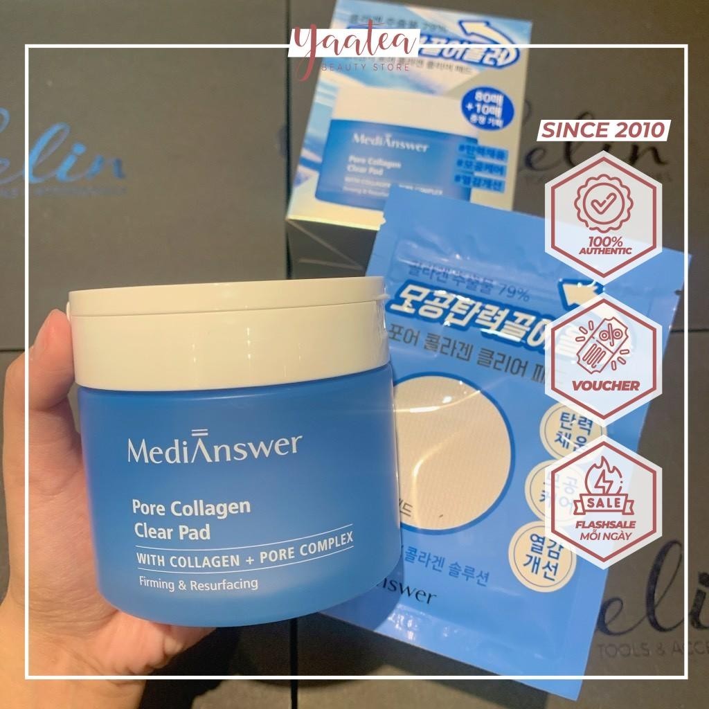 Toner Pad🌹 MediAnswer Pore Collagen Clear 80M ( 120ml + 10M ( 20ml )
