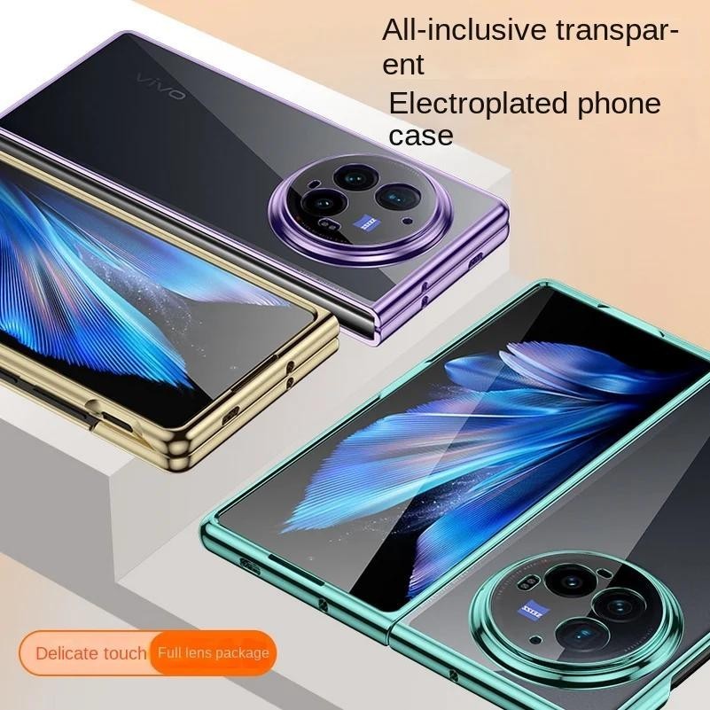 Slimโปร่งใสElectroplatedสําหรับ VIVO X Fold 5 Fold 3 Pro Xพับ 3 Pro XพับPlus 2 Ultraบางฝาครอบโทรศัพท์