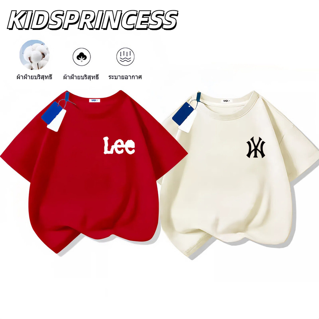 (จัดส่งตลอด 24 ชั่วโมง)KIDS PRINCESS  MLB เสื้อยืด พิมพ์ลายการ์ตูน น่ารัก สําหรับเด็ 1-13 ปี 2025 baby kids