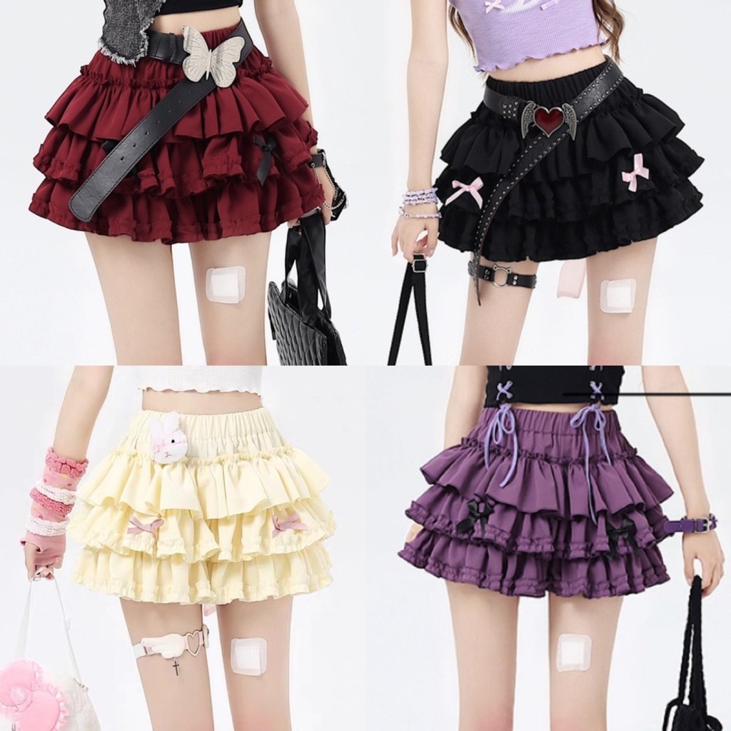 Sweet and Spicy Petite Bowknot 3D Puff Skirt Anti-Exposure High Waist New Autumn Short Skirt Cake