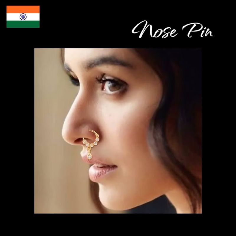 Nath แหวนจมูก Indian Jewelry for nose From India Good Quality Golden/Silver Based