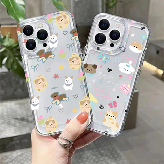 การ์ตูนน่ารักผีเสื้อสุนัขคู่สําหรับredmi 13 14C 12 13Cหมายเหตุ14 13 12 11 Pro Plus Turbo 12S 11 10S 9S Proสนุกคําสัตว์หรูหราใสกันกระแทกTPUนุ่ม