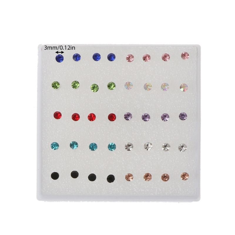 Cutie 20 คู่ Hypoallergenic Ear Studs จมูก Lip Ear Sticks รูปที่ 2