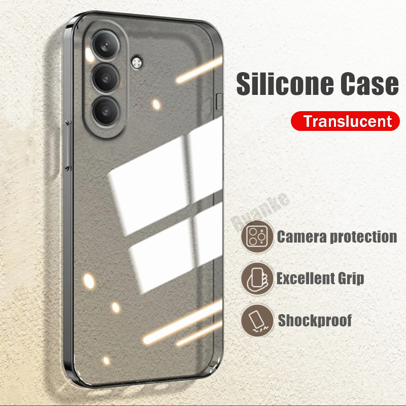 สําหรับ Samsung Galaxy A37 5G 6.7 นิ้ว SM-A376 A376B A376U A376W A3760 Slim Fit โปร่งใสสีเทายืดหยุ่น