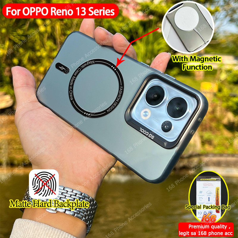 เคส OPPO Reno 13 13F Reno13 5G เคส OPPO Reno 13 Pro 5G เคสโทรศัพท์กันกระแทกแม่เหล็กไร้สายชาร์จนุ่มด้านซิลิโคนขอบแข็งแผ่นหลังกระเป๋าลมนิรภัยสีสันสดใส