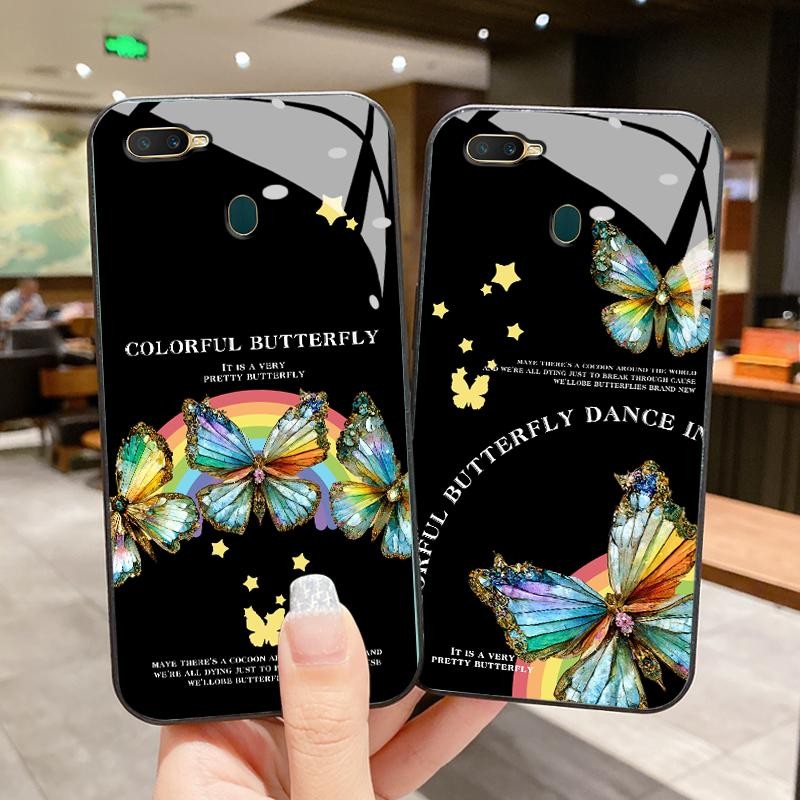 เหมาะสำหรับ OPPO A7 A7n A72 A73 A74 4G 5G A76 A77 A77s A7x A8 A83 กรณีโทรศัพท์มือถือ Deluxe Crystal 