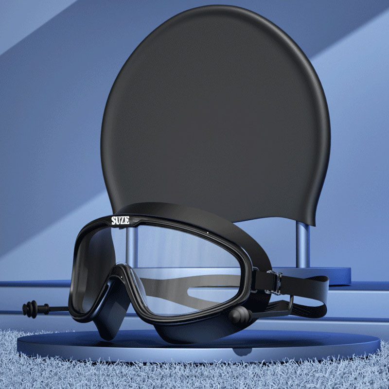 พร้อมส่ง แว่นตาว่ายน้ำผู้ใหญ่ กันน้ำ-กันฝ้าแบบสุดพิเศษ แว่นดำน้ำคุณภาพสูง กรอบขนาดใหญ่ ปรับระดับได้ เอียร์บัดกันลื่น - รูปที่ 4