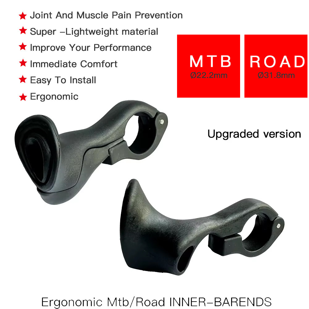 การออกแบบตามหลักสรีรศาสตร์ MTB จักรยานบาร์ด้านในปลาย MTB Mountain Road Gravel City Bike Handlebar Bar Ends ชิ้นส่วนขี่จักรยาน