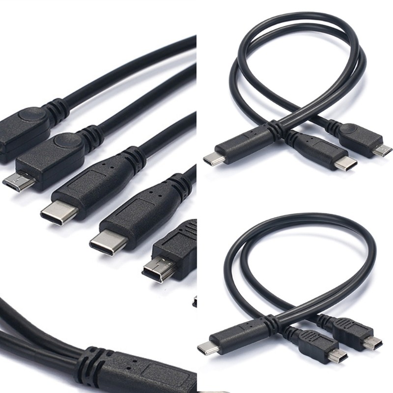 Niki 30 ซม.ประเภท C ถึง 5Pin Splitter สายชาร์จอุปกรณ์เสริมสําหรับสมาร์ทโฟนแท็บเล็ตหูฟังและเครื่องใช้