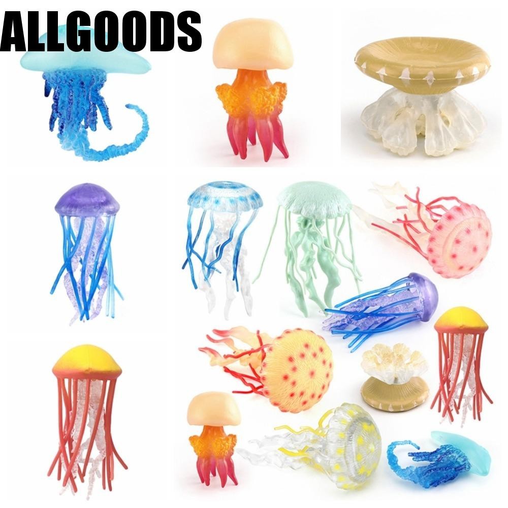 Allgoods Ocean Animal Figurine, Marine Animals แมงกะพรุนหลากสีปลาดาว Anemones, Sea Life Figurine เหม