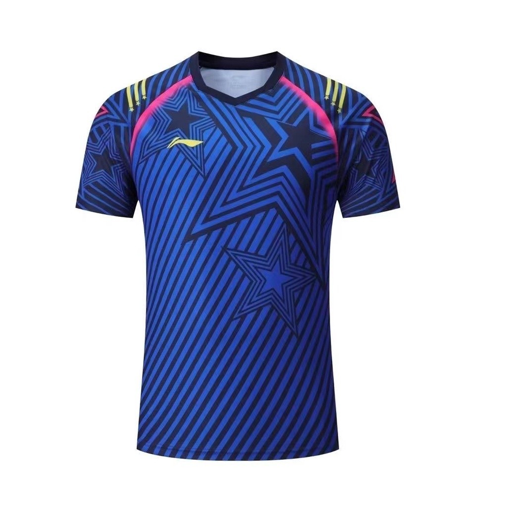 LI NING เสื้อแบดมินตัน แขนสั้น แบบแห้งเร็ว แฟชั่นฤดูร้อน