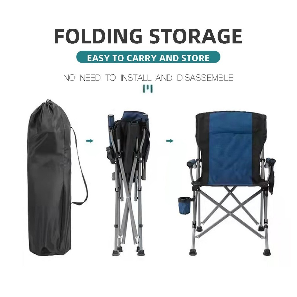 GlobalHouse SUMMER SET เก้าอี้แคมป์ปิ้งพับได้ รุ่น FC031 ขนาด 52×55×91 ซม. สีน้ำเงินเข้ม  สินค้าของแท้คุณภาพดี