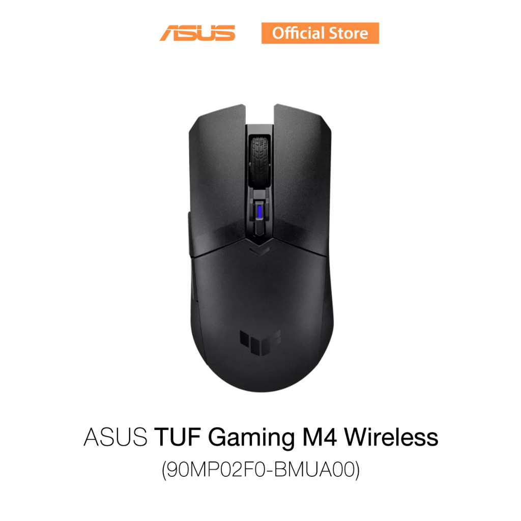 ASUS TUF Gaming M4 Wireless (90MP02F0-BMUA00), lightweight gaming mouse with dual wireless modes, a 12,000 dpi sensor, six programmable buttons